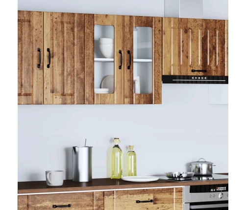 Armario pared cocina puerta de cristal Lucca madera vieja