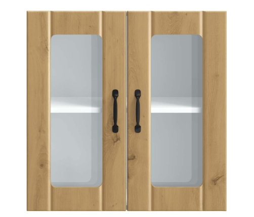 Armario pared cocina puerta de cristal Lucca roble artesanal