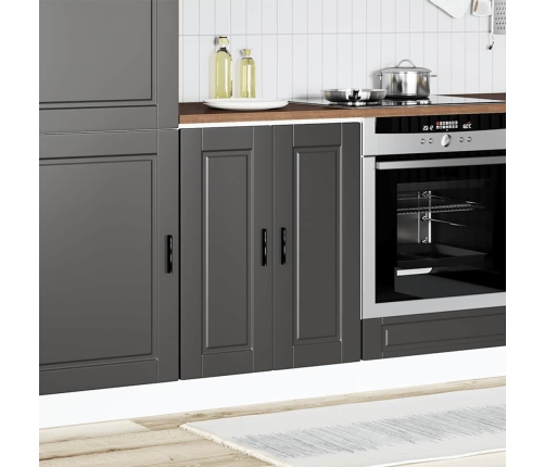 Mueble bajo de cocina Porto madera contrachapada negro