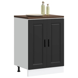 Mueble bajo de cocina Porto madera contrachapada negro