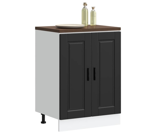 Mueble bajo de cocina Porto madera contrachapada negro