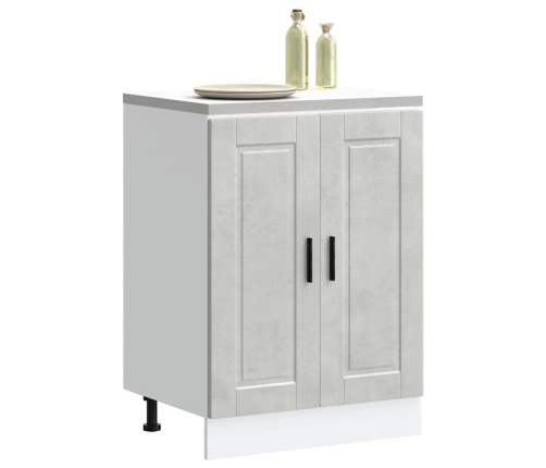 Mueble bajo de cocina porto gris cemento madera reconstituida