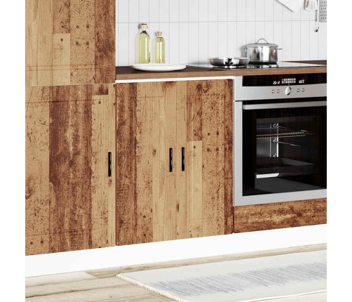 Mueble bajo de cocina porto madera vieja madera reconstituida