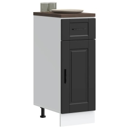 Mueble bajo de cocina Porto madera contrachapada negro