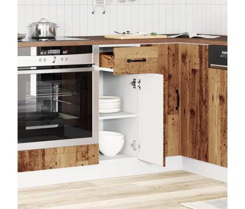 Mueble bajo de cocina porto madera vieja madera reconstituida