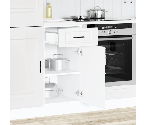 Mueble bajo de cocina Porto madera contrachapada blanca