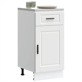 Mueble bajo de cocina Porto madera contrachapada blanca