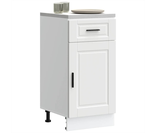 Mueble bajo de cocina Porto madera contrachapada blanca