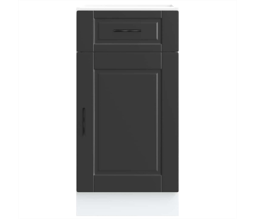 Mueble bajo de cocina Porto madera contrachapada negro