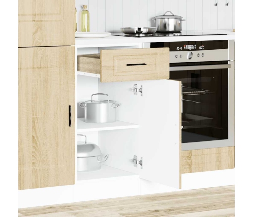 Mueble bajo de cocina porto roble sonoma madera reconstituida