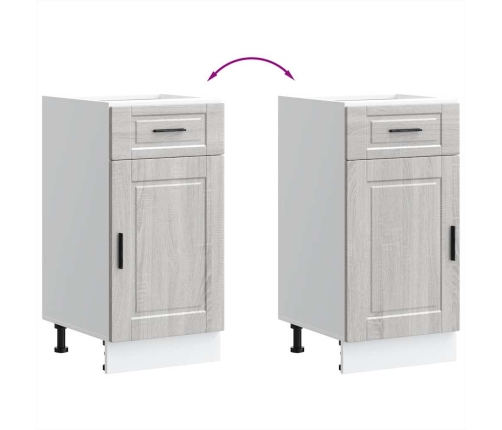Mueble bajo de cocina porto gris sonoma madera reconstituida