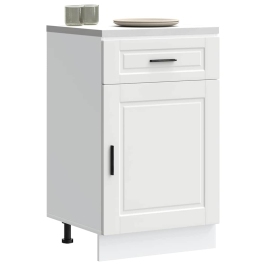 Mueble bajo de cocina Porto madera contrachapada blanca