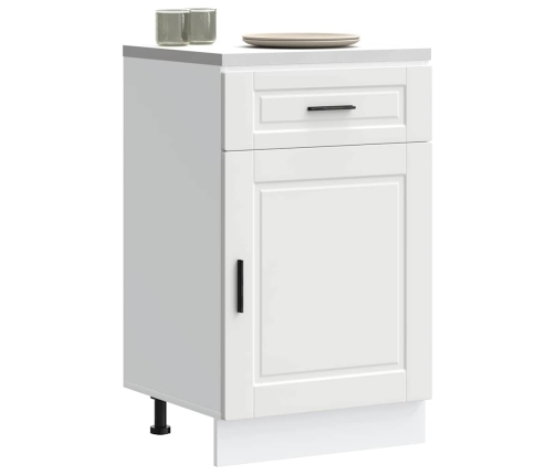 Mueble bajo de cocina Porto madera contrachapada blanca