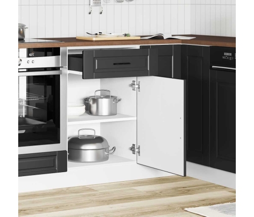 Mueble bajo de cocina Porto madera contrachapada negro