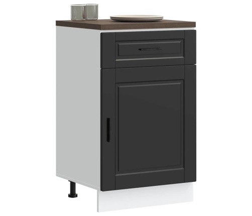 Mueble bajo de cocina Porto madera contrachapada negro