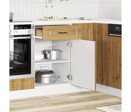 Mueble bajo de cocina porto roble artesano madera reconstituida