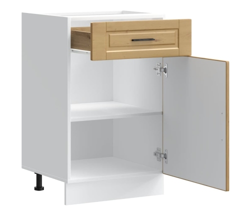 Mueble bajo de cocina porto roble artesano madera reconstituida