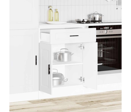 Mueble bajo de cocina Porto madera contrachapada blanca