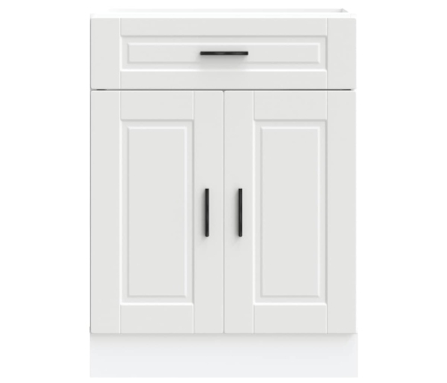 Mueble bajo de cocina Porto madera contrachapada blanca