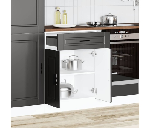 Mueble bajo de cocina Porto madera contrachapada negro