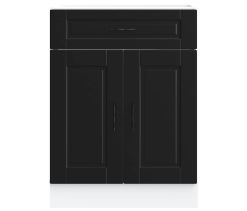 Mueble bajo de cocina Porto madera contrachapada negro