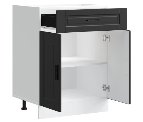 Mueble bajo de cocina Porto madera contrachapada negro