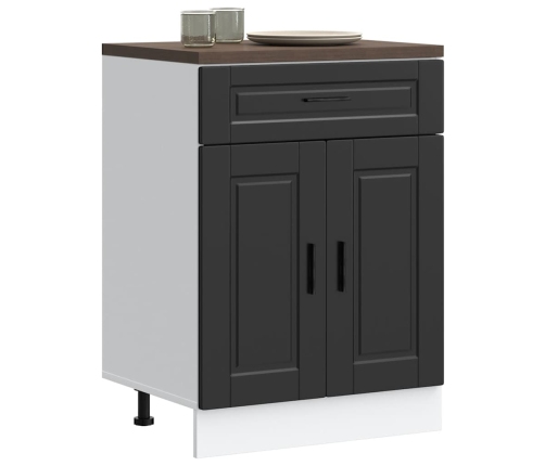 Mueble bajo de cocina Porto madera contrachapada negro