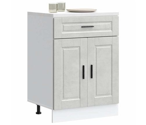 Mueble bajo de cocina porto gris cemento madera reconstituida