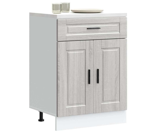 Mueble bajo de cocina porto gris sonoma madera reconstituida