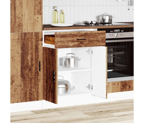 Mueble bajo de cocina porto madera vieja madera reconstituida