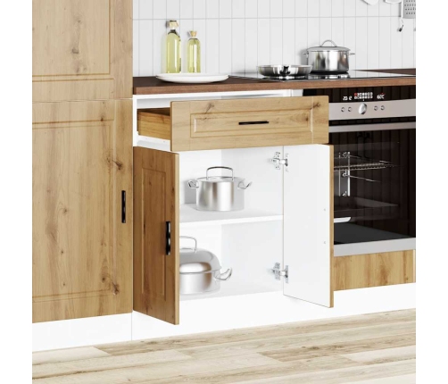 Mueble bajo de cocina porto roble artesano madera reconstituida