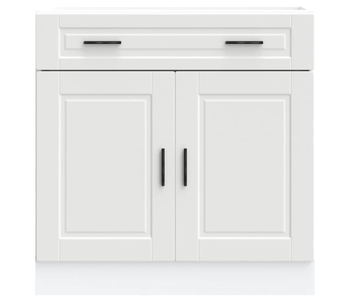 Mueble bajo de cocina Porto madera contrachapada blanca