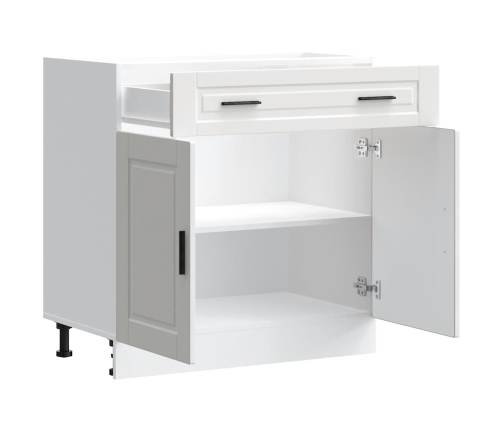 Mueble bajo de cocina Porto madera contrachapada blanca