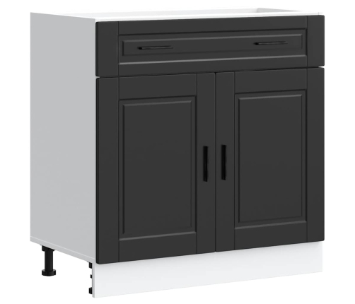 Mueble bajo de cocina Porto madera contrachapada negro