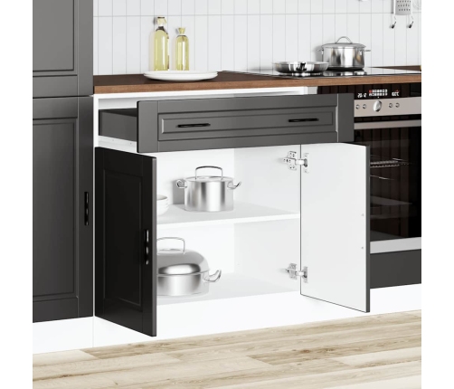 Mueble bajo de cocina Porto madera contrachapada negro