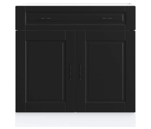 Mueble bajo de cocina Porto madera contrachapada negro