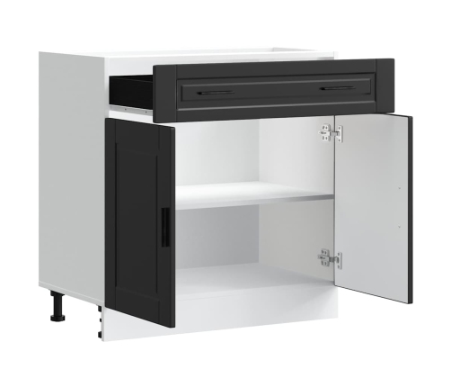 Mueble bajo de cocina Porto madera contrachapada negro