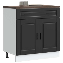 Mueble bajo de cocina Porto madera contrachapada negro