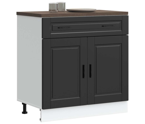 Mueble bajo de cocina Porto madera contrachapada negro