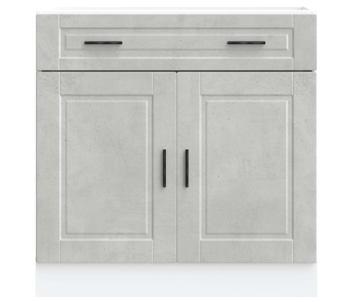 Mueble bajo de cocina porto gris cemento madera reconstituida