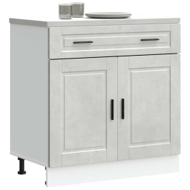 Mueble bajo de cocina porto gris cemento madera reconstituida