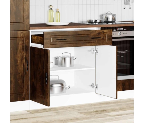 Mueble bajo de cocina porto roble ahumado madera reconstituida