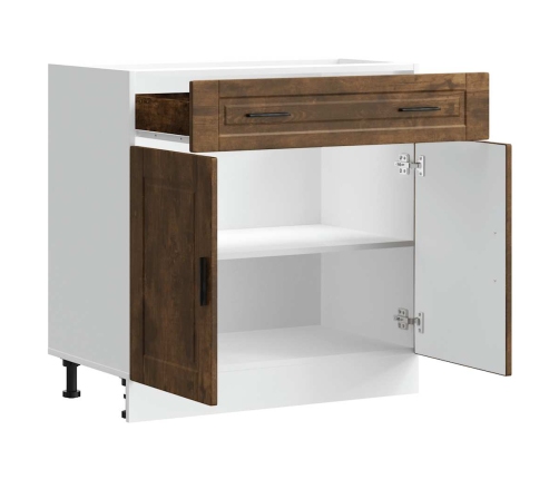 Mueble bajo de cocina porto roble ahumado madera reconstituida