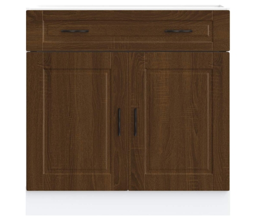 Mueble bajo de cocina porto roble marrón madera reconstituida