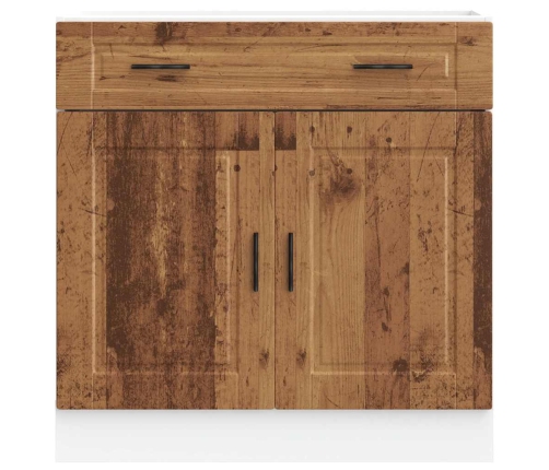 Mueble bajo de cocina porto madera vieja madera reconstituida