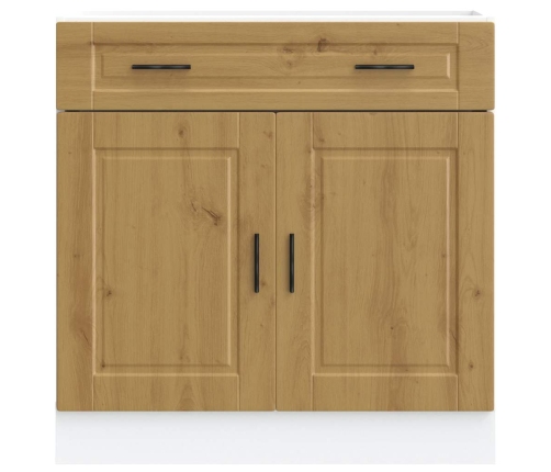 Mueble bajo de cocina porto roble artesano madera reconstituida