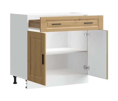 Mueble bajo de cocina porto roble artesano madera reconstituida