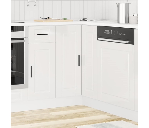 Mueble bajo esquina de cocina porto alto brillo blanco