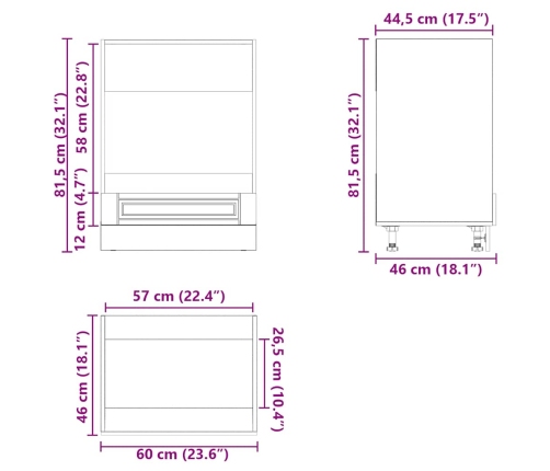 Mueble de horno Porto blanco madera reconstituida