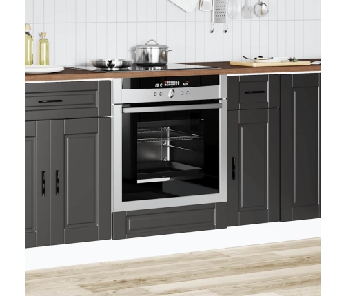 Mueble de horno Porto negro madera reconstituida